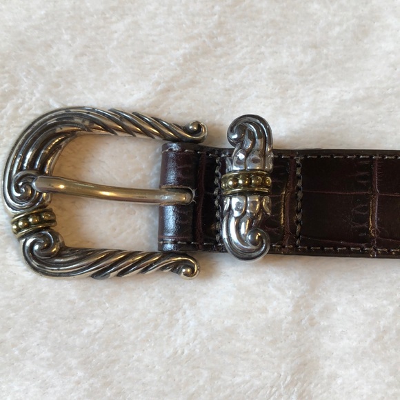 Brighton Croc Brown Leather Belt - Picture 2 of 10